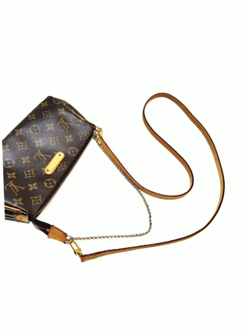 Authentic Louis Vuitton Monogram Eva Clutch Crossbody Bag Brown Canvas - Picture 8 of 16